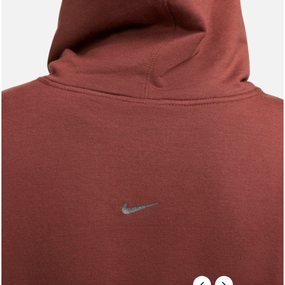Nike Yoga Luxe Women's Cropped Fleece Hoodie M Brown - Picture 2 of 5